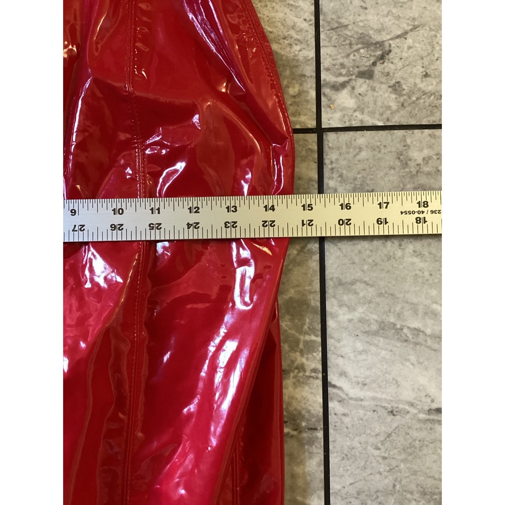 Oh Polly Fire Red Vinyl Corset Jumpsuit Womens US 0 UK 4 New With Tags - Picture 7 of 13